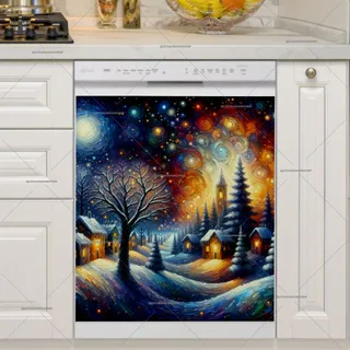 Preview of Starry Winter Night magnet.