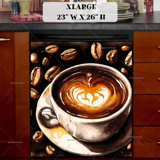 Preview of A Cup Of Hot Coffee magnet in Extra Large size.