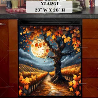 Preview of Beautiful Autumn Tree and Moon magnet in Extra Large size.