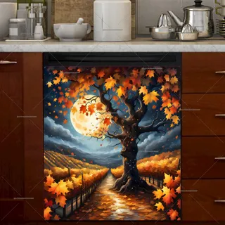 Preview of Beautiful Autumn Tree and Moon magnet.