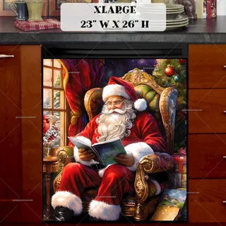 Preview of Santa Claus is Reading the List magnet in Extra Large size.