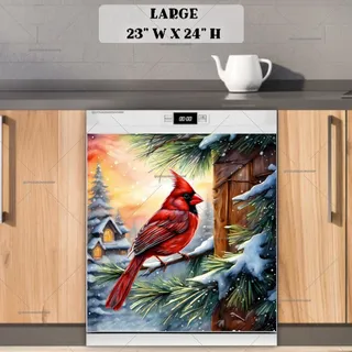 Preview of Christmas Morning Cardinal magnet in Large size.