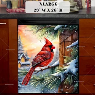 Preview of Christmas Morning Cardinal magnet in Extra Large size.