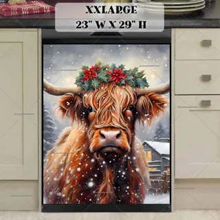 Preview of Christmas Highland Cow magnet in XX Large size.