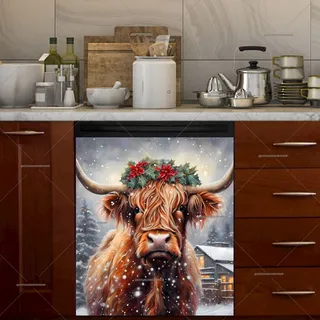 Preview of Christmas Highland Cow magnet.