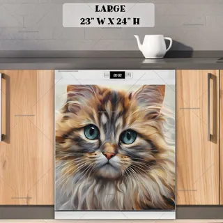 Preview of Little Maine Coon Cat Portrait magnet in Large size.