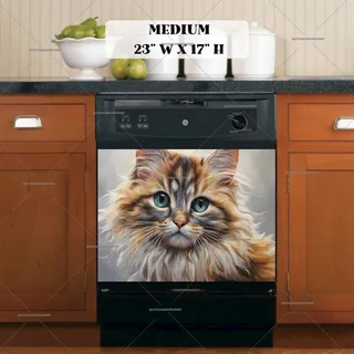 Preview of Little Maine Coon Cat Portrait magnet in Medium size.