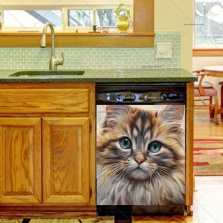 Preview of Little Maine Coon Cat Portrait magnet.