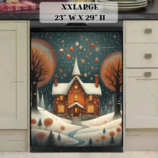 Preview of Prim Country Christmas House magnet in XX Large size.