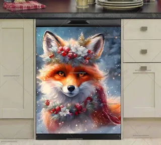 Preview of Festive Christmas Fox magnet in XX Large size.