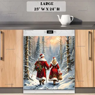 Preview of Santa and Mrs Santa in the Forest magnet in Large size.