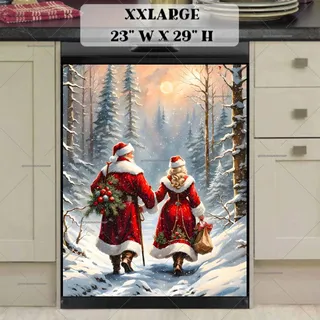 Preview of Santa and Mrs Santa in the Forest magnet in XX Large size.