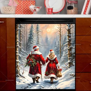 Preview of Santa and Mrs Santa in the Forest magnet.