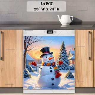 Preview of Christmas Morning Snowman magnet in Large size.