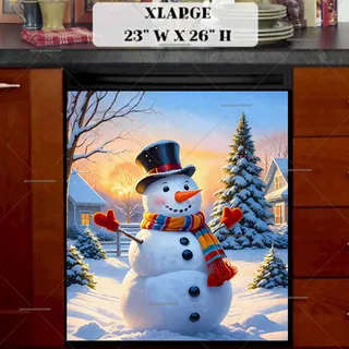 Preview of Christmas Morning Snowman magnet in Extra Large size.