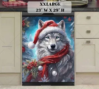 Preview of Beautiful Christmas Wolf magnet in XX Large size.