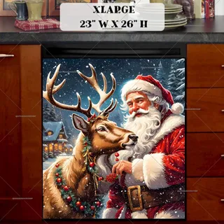 Preview of Santa Claus with Rudolph magnet in Extra Large size.