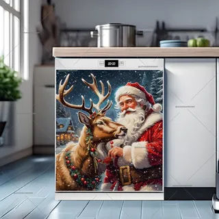 Preview of Santa Claus with Rudolph magnet.