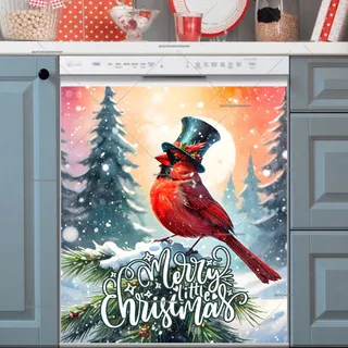 Preview of Winter Cardinal in Top Hat magnet.