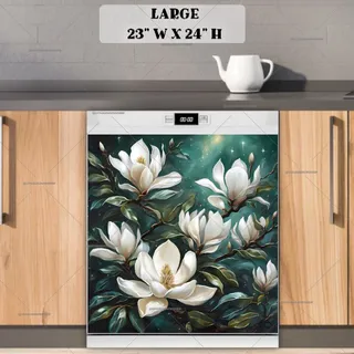 Preview of Delicate White Magnolias magnet in Large size.