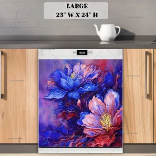 Preview of Abstract Blooming Flowers magnet in Large size.