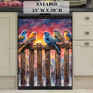 Preview of Pretty Sunset Birds magnet in XX Large size.