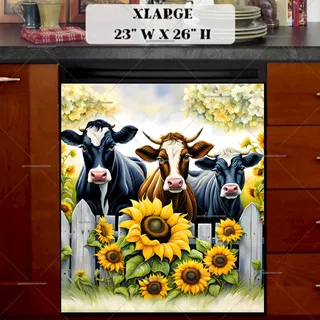 Preview of Farmhouse Cow Trio magnet in Extra Large size.