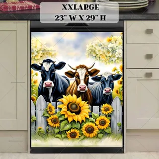 Preview of Farmhouse Cow Trio magnet in XX Large size.