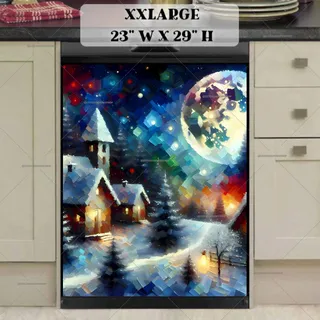 Preview of Winter Farmhouse at Night magnet in XX Large size.