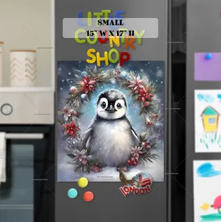 Preview of Holly-Jolly Penguin magnet in Small size.