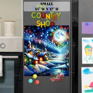 Preview of Colorful Winter Town magnet in Small size.