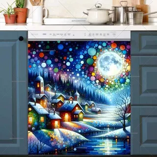 Preview of Colorful Winter Town magnet.