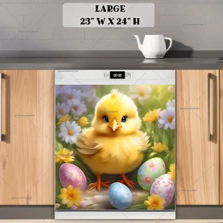 Preview of Adorable Easter Chick with Eggs magnet in Large size.