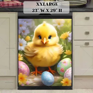 Preview of Adorable Easter Chick with Eggs magnet in XX Large size.