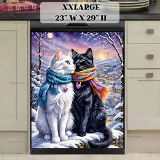 Preview of Christmas Cat Couple magnet in XX Large size.