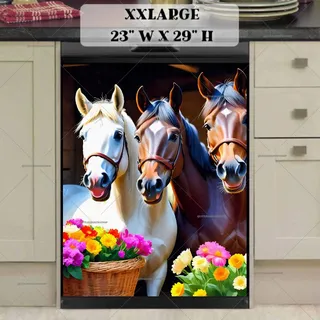 Preview of Smiling Farmhouse Horses magnet in XX Large size.