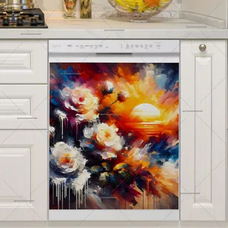 Preview of Abstract Sunset Roses magnet.