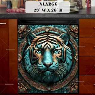 Preview of Beautiful Ornamental Tiger magnet in Extra Large size.