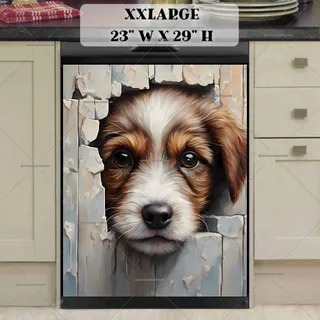 Preview of Cute Peeking Puppy magnet in XX Large size.