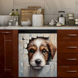 Preview of Cute Peeking Puppy magnet.