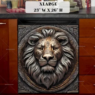 Preview of Beautiful Ornamental Lion magnet in Extra Large size.