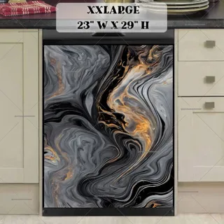 Preview of Black and Gold Marble Pattern magnet in XX Large size.