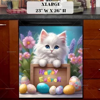 Preview of Cute Easter Kitten magnet in Extra Large size.