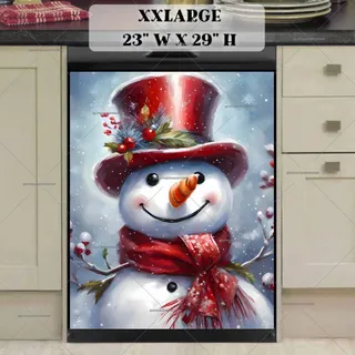 Preview of Christmas Snowman in Red Top Hat magnet in XX Large size.