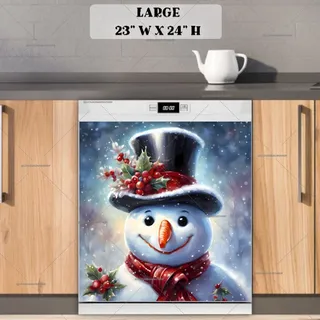 Preview of Snowman in the Falling Snow magnet in Large size.