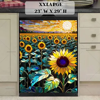 Preview of Stained Glass Sunflower Field magnet in XX Large size.