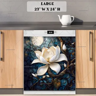 Preview of Blooming Midnight Magnolias magnet in Large size.