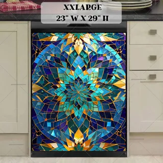 Preview of Abstract Stained Glass Design magnet in XX Large size.