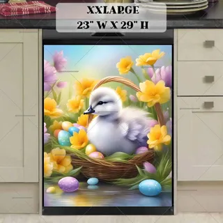 Preview of Baby Easter Duck in the Basket magnet in XX Large size.