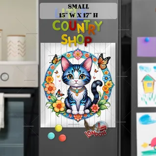 Preview of Cute Folklore Kitten magnet in Small size.